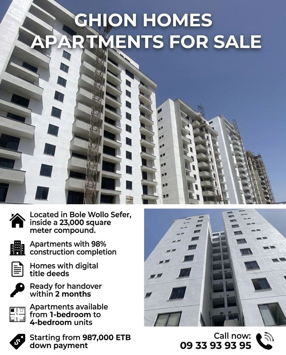Ghion Homes – For Sale at Bole Wolo Sefer (23 sqm unit) — 1