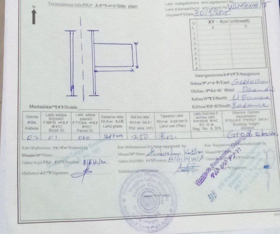 ለሽያጭ የቀረበ ቦታ - ሃዋሳ ጥቁር ውሀ 250 ካሬ — 1