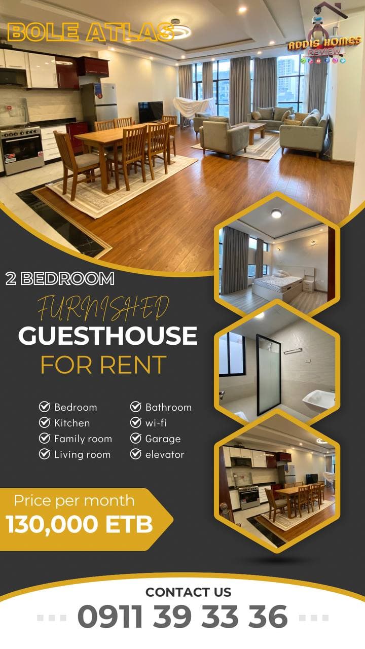 Fully Furnished 2 Bedroom Guesthouse Around Bole Atlas — 1