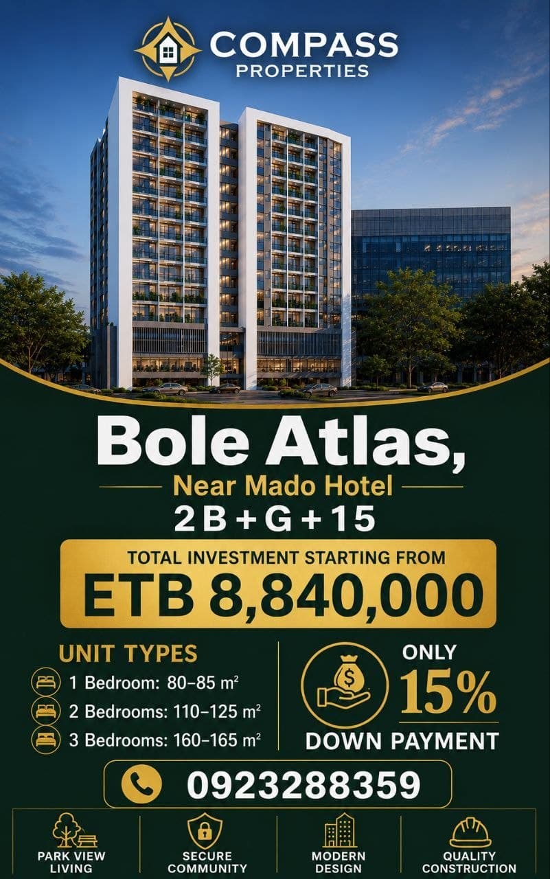 Bole Atlas Luxury Tower - 3 Bedroom Unit (2B+G+15) — 1